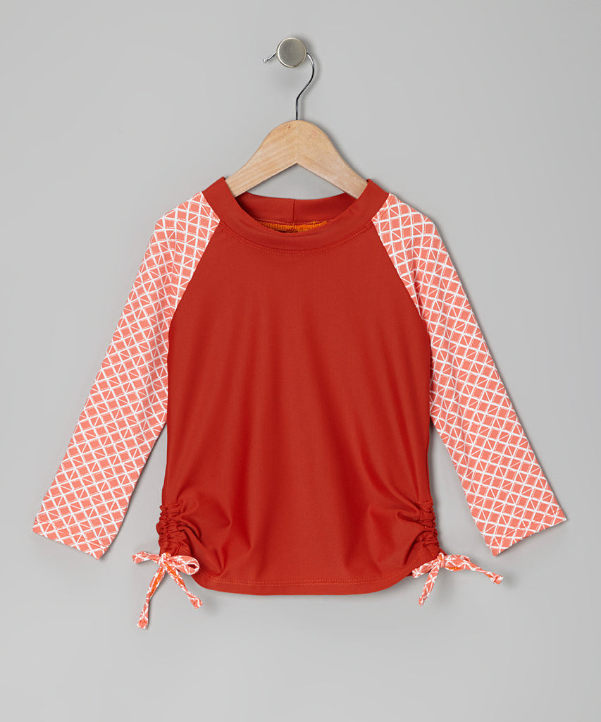 Orange Triangle Long Sleeve Rashguard