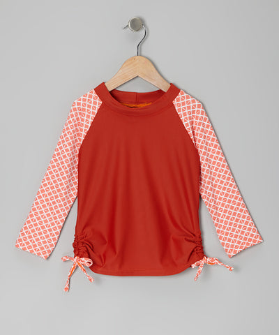 Orange Triangle Long Sleeve Rashguard