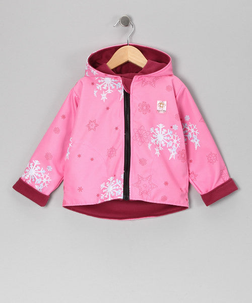 Pink Snowflake 2 Layer Windproof Jacket